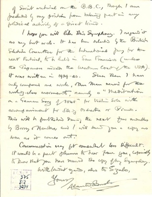 А.Д. Буш. Письмо к Г.М. Шнеерсону. Лондон, 14 марта 1942