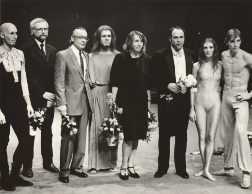 Э.Лазарев среди исполнителей балета «Мастер и Маргарита». Театр «Эстония», 1985 г.