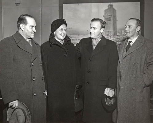 Д. Ойстрах, Т. Ойстрах, И. Менухин, В. Ямпольский. США, Нью-Йорк, 1955