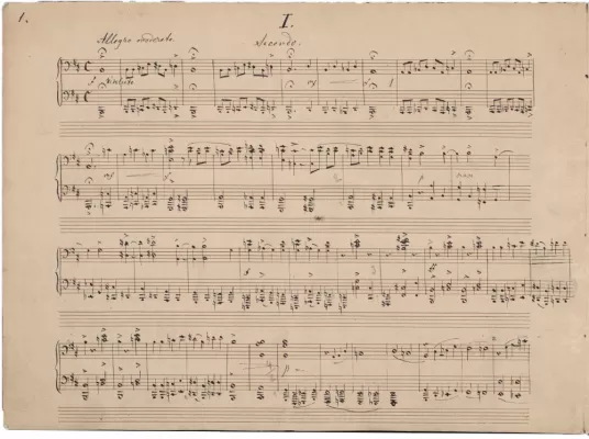 А.П. Бородин. Симфония №2 («Богатырская») в 4-х частях. Авторское переложение для 2-х фортепиано. Автограф. Санкт-Петербург, 1870-е (?)