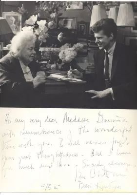 Елена Гнесина и Ван Клиберн. Москва, 15 июня 1965 г. С автографом Елене Гнесиной